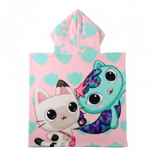 Gabby’s Poppenhuis Poncho Meisjes - Strandponcho met Capuchon - Sneldrogend - Kinder Badponcho Strand Zwembad van Merkloos — afbeelding 2