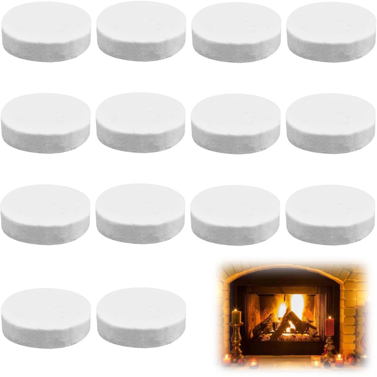 Ceramisch Wol voor Bio-Ethanol - Lange Brandduur - 14 Stuks 8 x 8 x 2 cm