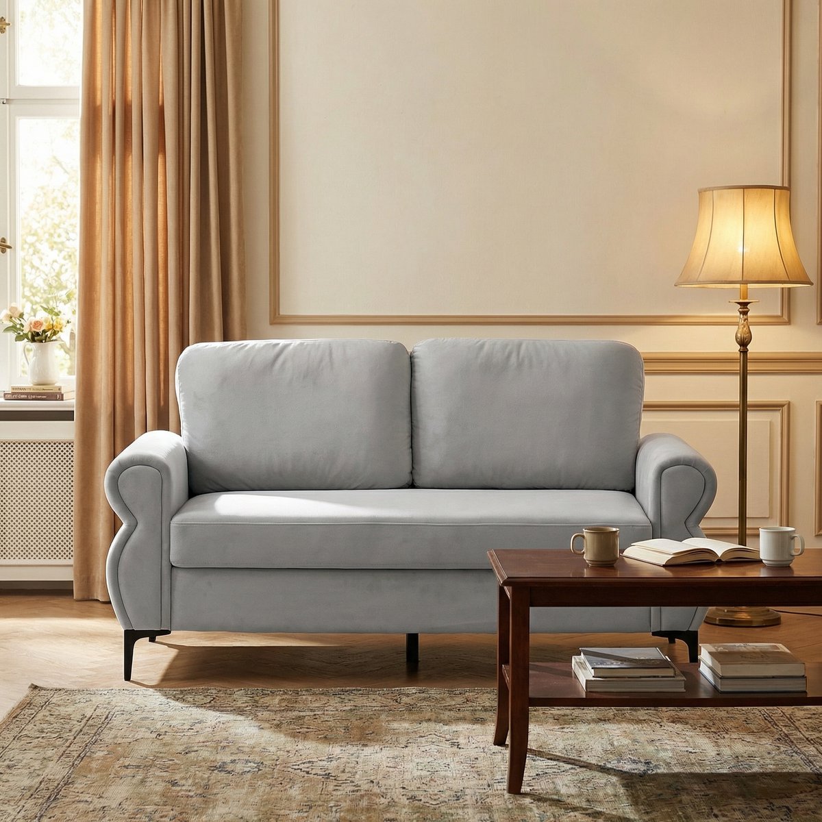 MODFU 2-Zitsbank - Compact En Ergonomisch - Modern - Voor Kleine Woonruimtes - Metaal En H