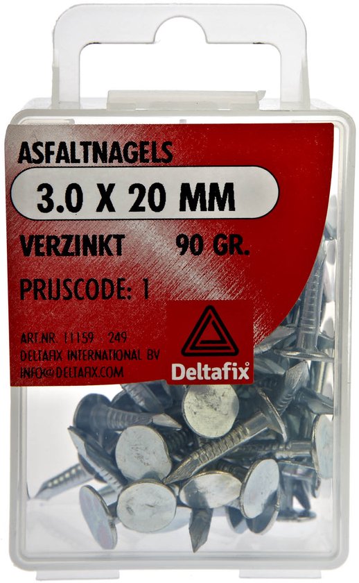 Deltafix asfaltnagels 3,0 x 20 mm - verzinkt - 90 gram