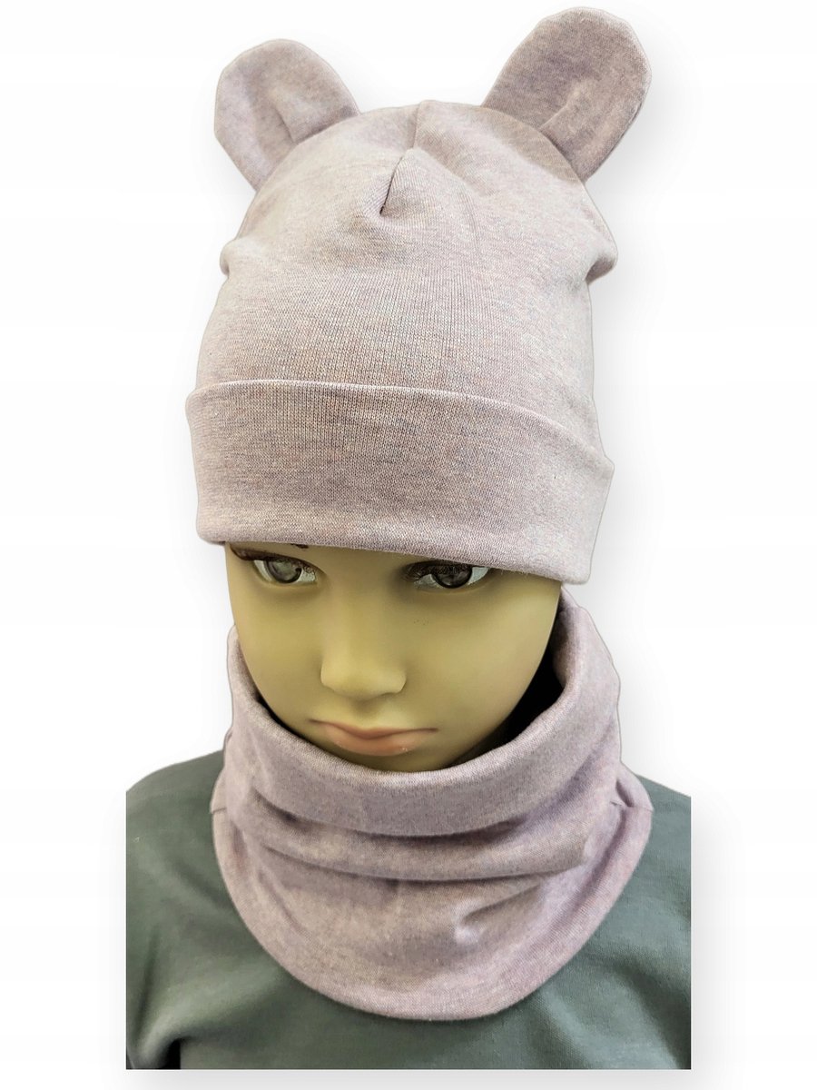 Dartomik - Kinder Set - Czapka met Oren - Komin - Violette Melange