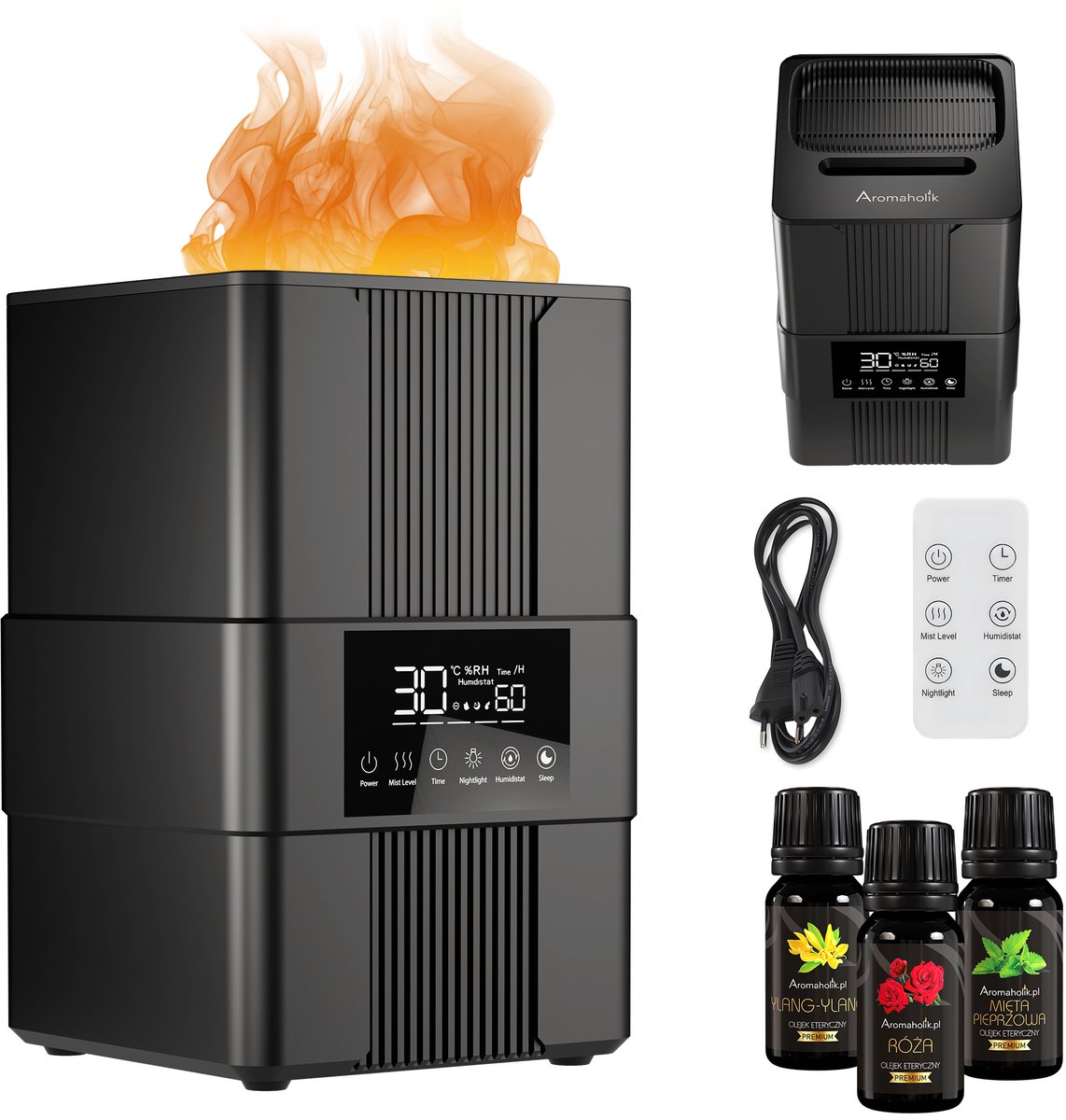 VARMA - Luchtbevochtiger & Aroma Diffuser - Vlammen Effect LED - 3.5 Liter - Ultrasoon