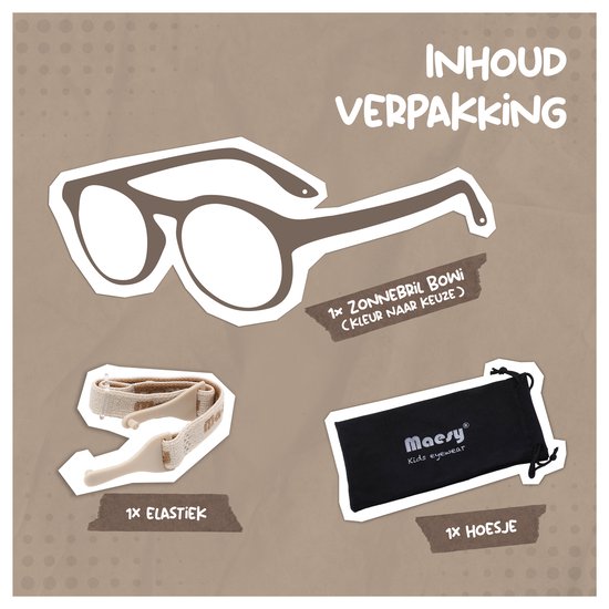 Inhoud verpakking: zonnebril, elastiek en hoesje.