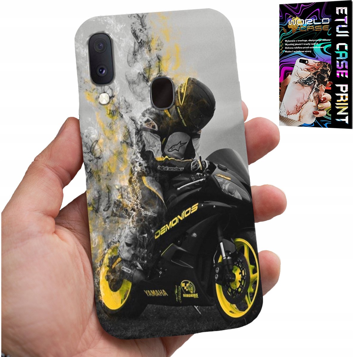 HOESJE VOOR SAMSUNG GALAXY A40 - MOTORFIETSVENTILATOR MET VEEL ACHTERPATRONEN
