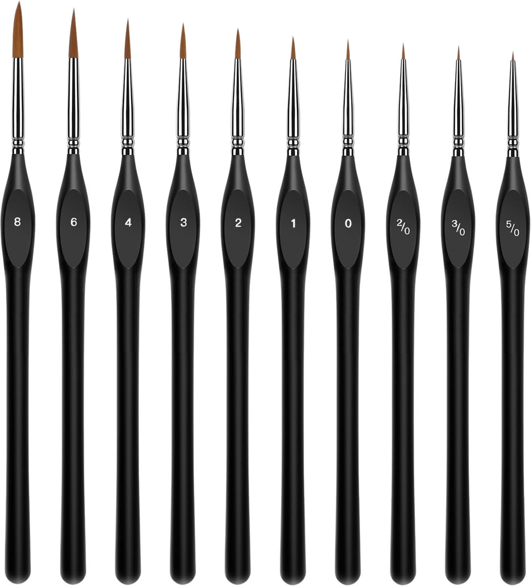 Penselenset 10 Stuks - Dunne Kwasten voor Modelbouw & Acrylverf - Geschikt voor Aquarel, Olieverf, Waterverf, Schmink