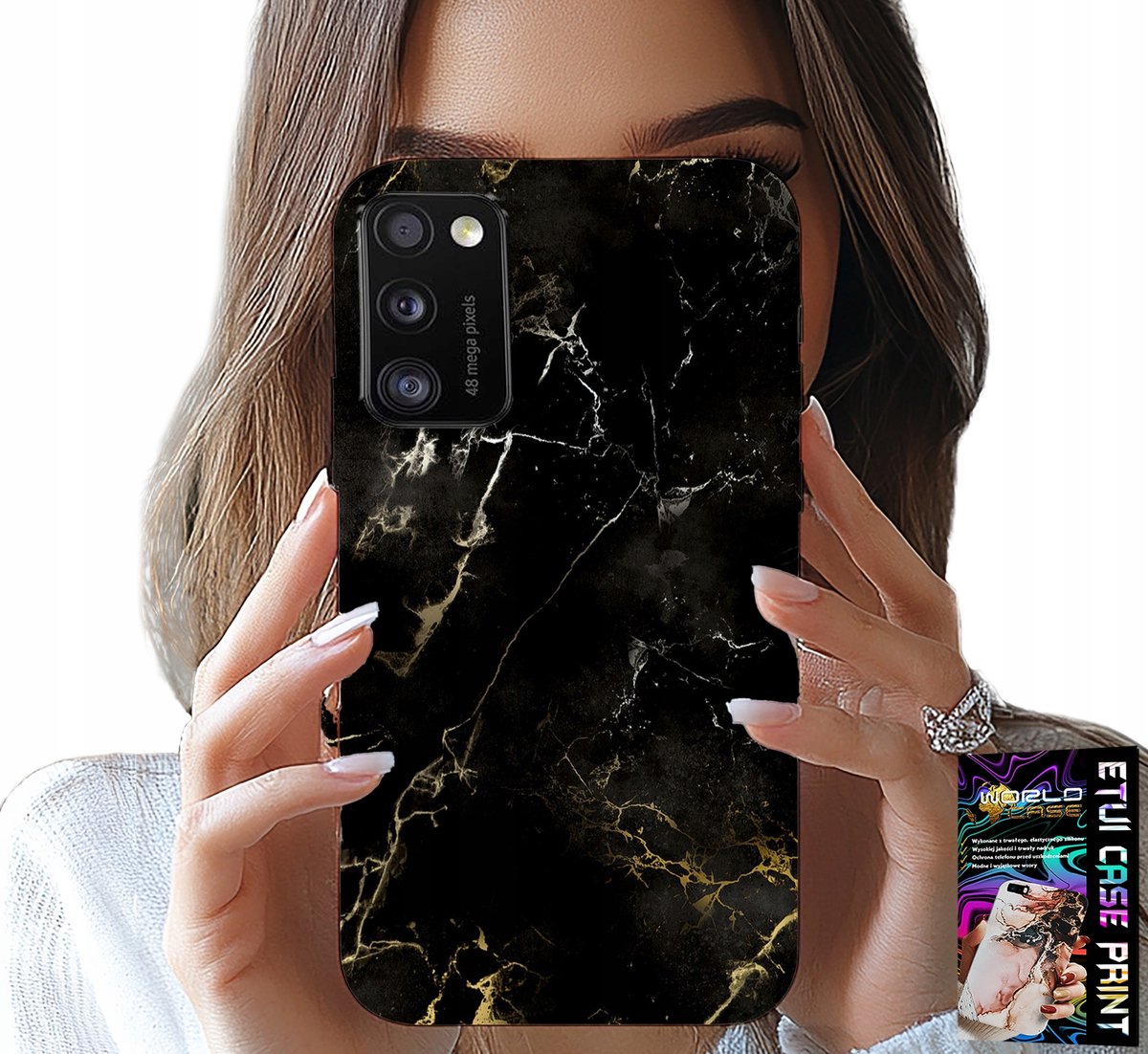 HOESJE VOOR SAMSUNG GALAXY A41 - HOESJE MET ELEGANT STEENPATROON