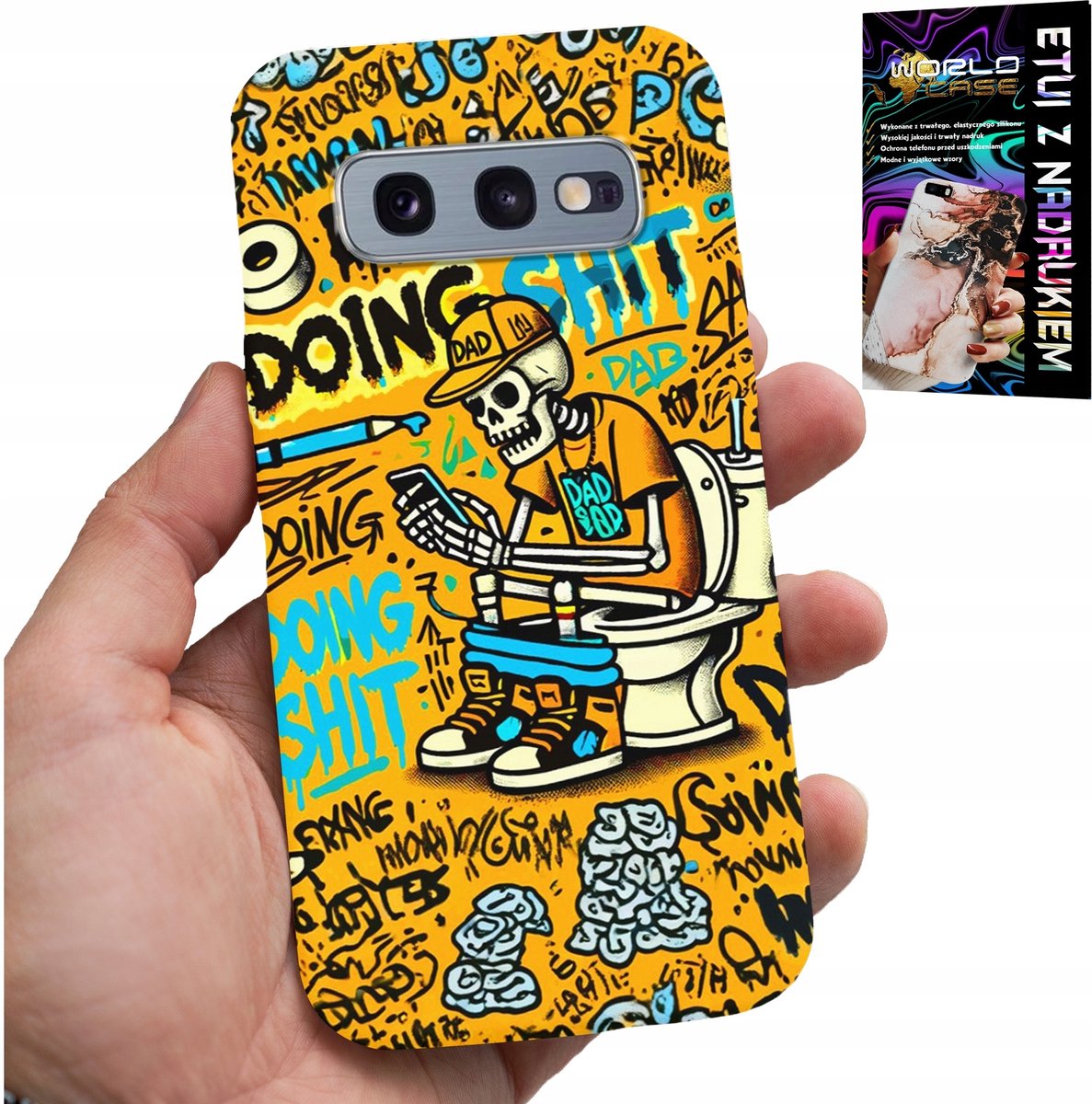 HOESJE VOOR SAMSUNG GALAXY S10E - SKELET DAT OP HET TOILET POEPT