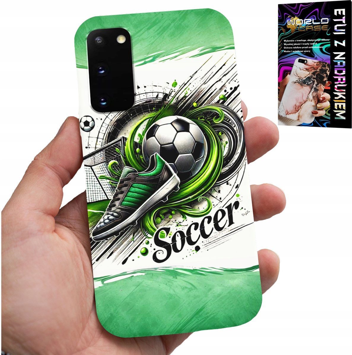 HOESJE VOOR SAMSUNG GALAXY S20 - VOETBAL, VOETBALHOESJE + FOLIE
