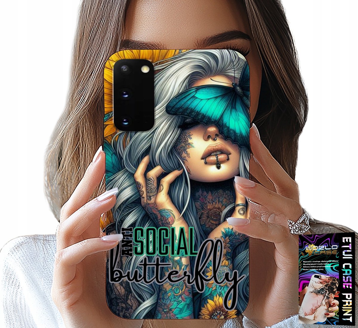 HOESJE VOOR SAMSUNG GALAXY S20 - ANTI-SOCIAAL, VLINDER, VROUW