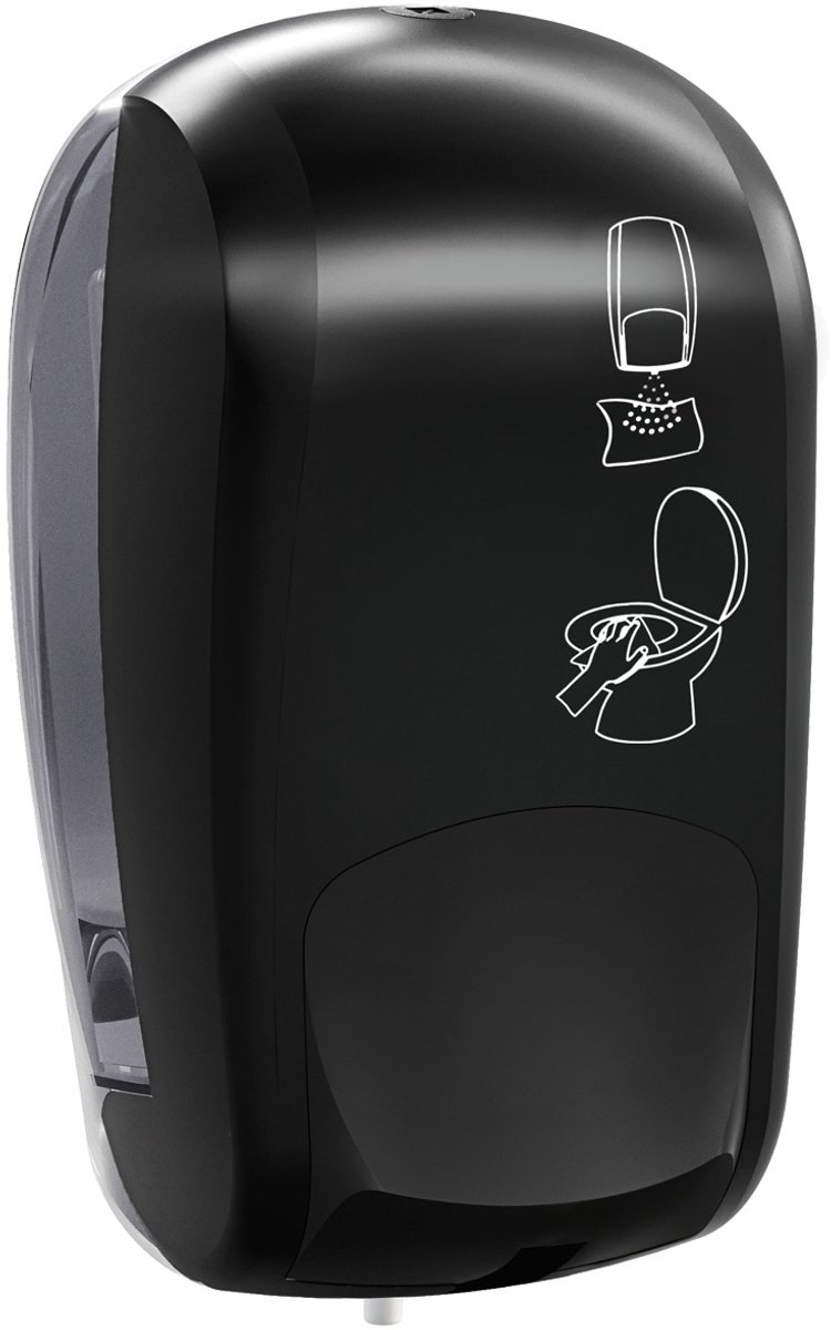 Marplast MP954 dispenser voor toiletbrillenreinigen navulbaar 1 L kunststof drukknop zwart