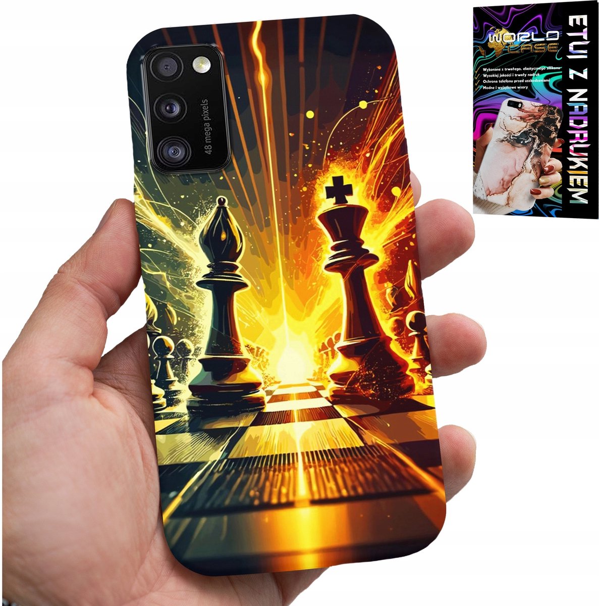 HOESJE VOOR SAMSUNG GALAXY A41 - SCHAAKBORD, VOOR SCHAATPIONNEN