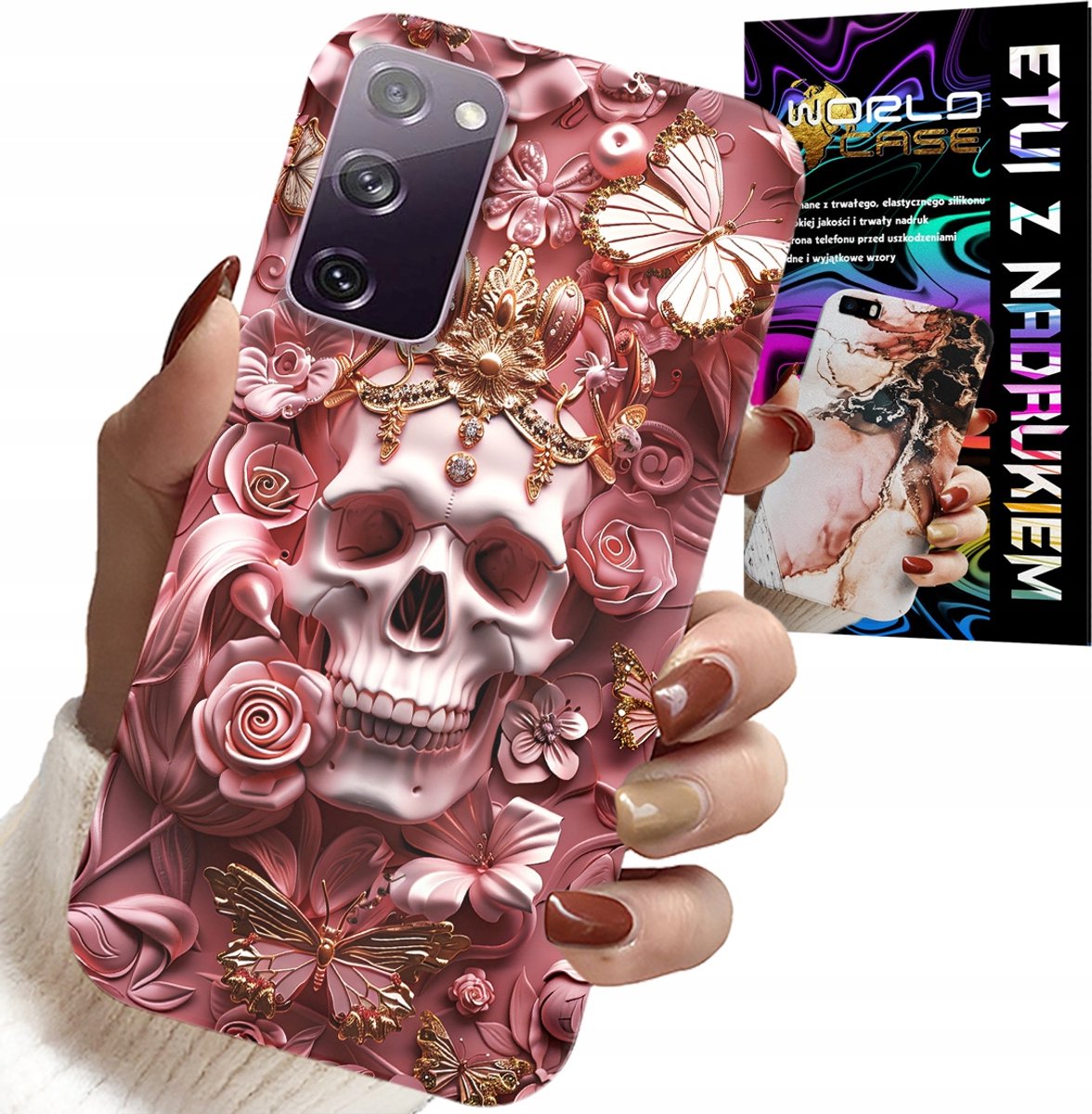 HOESJE VOOR SAMSUNG GALAXY S20 FE - VROUWELIJK, MODIEUS PATROON, SCHEDEL MET ROZEN