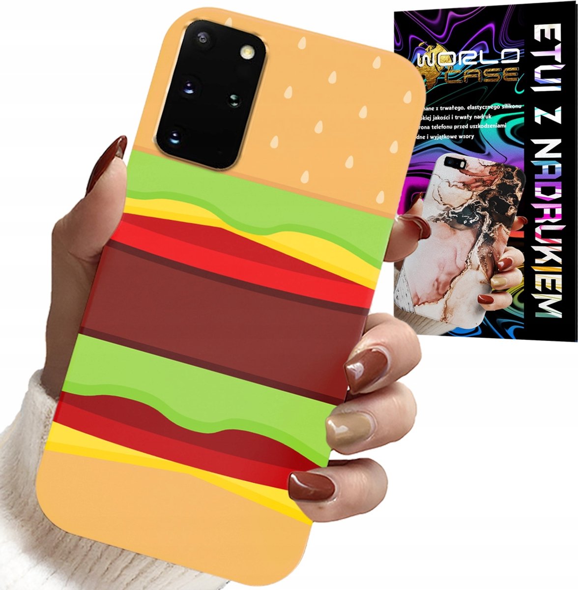HOESJE VOOR SAMSUNG GALAXY S20 PLUS - HOESJE MET BURGER- EN CHEESEBURGER-OPDRACHT