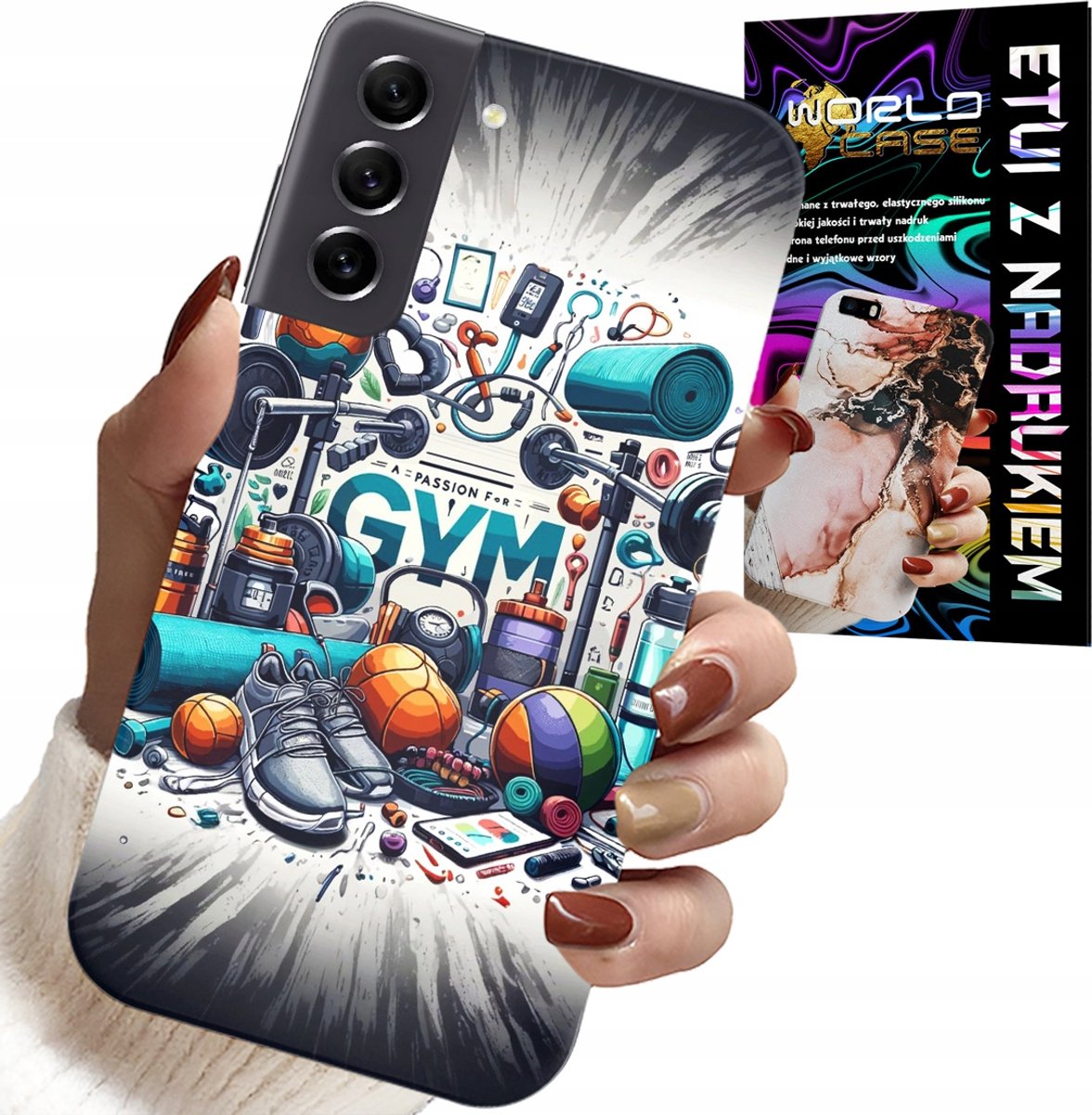 HOESJE VOOR SAMSUNG GALAXY S21 FE - SPORTHOESJE VOOR DE GYM + GLAS