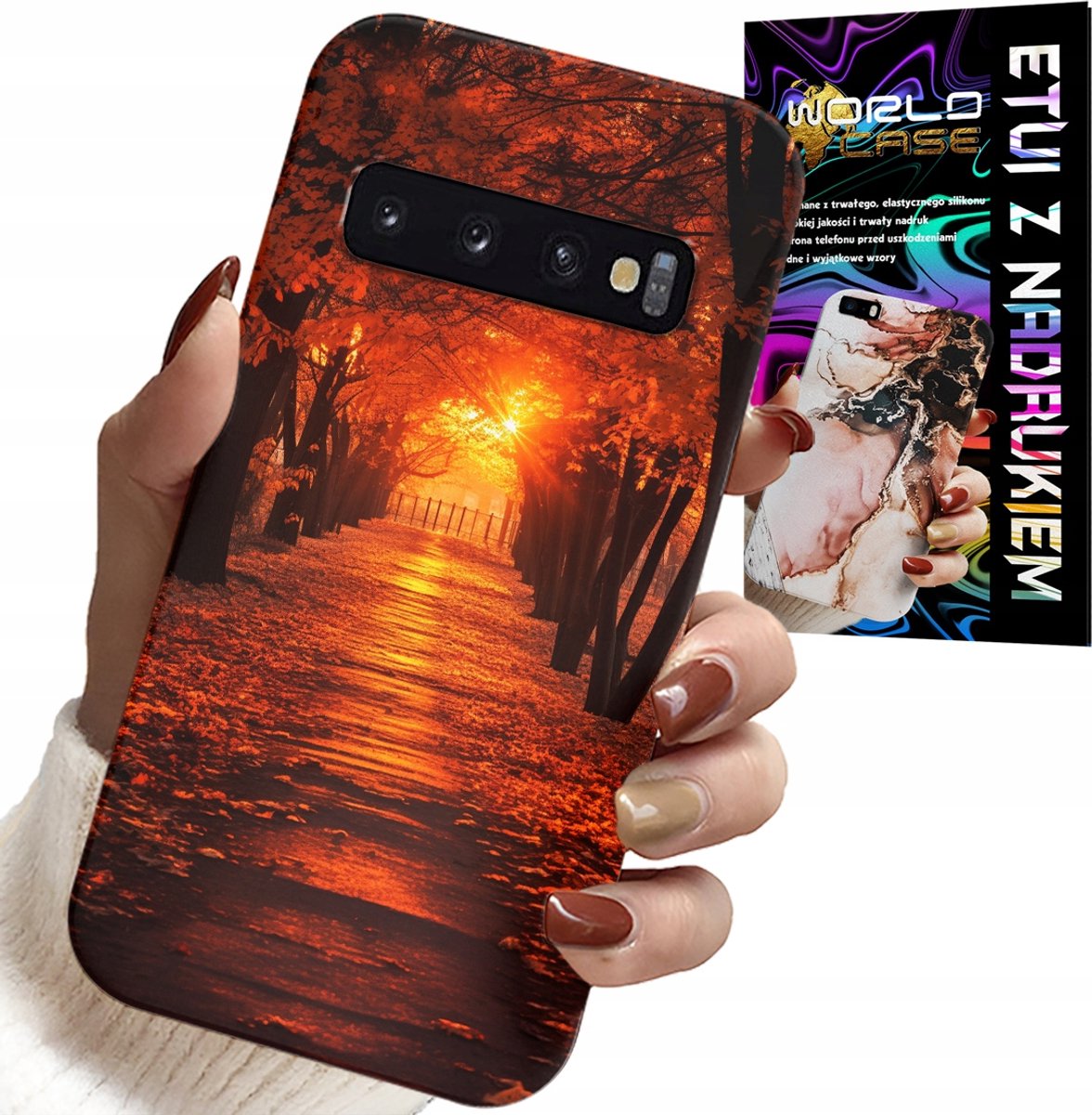 HOESJE VOOR SAMSUNG GALAXY S10 - PARK, HERFST, VALLENDE BLADEREN, ACHTERKANT