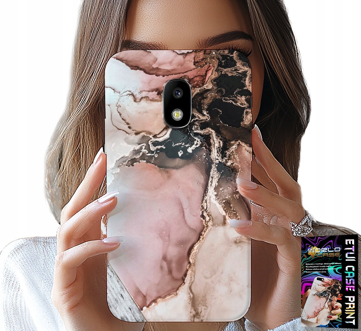 HOESJE VOOR SAMSUNG GALAXY J5 2017 - ELEGANT MARMERMODE + GLAS