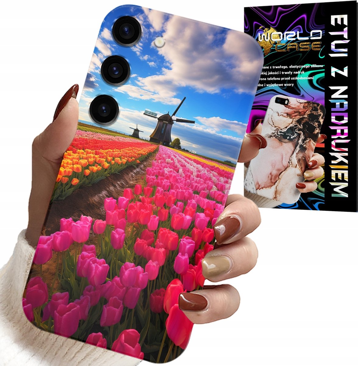 HOESJE VOOR SAMSUNG GALAXY S23 PLUS - VELD VAN KLEURRIJKE TULPEN, TULP, HOESJE
