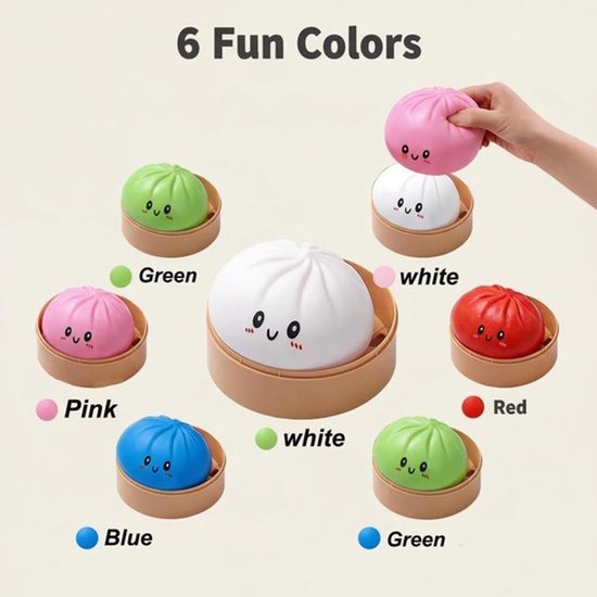Squishy Dumpling Stressbal Direct Leverbaar 10 CM Anti Stress squishy-dumpling-stressbal-direct-leverbaar-10-cm-anti-stress