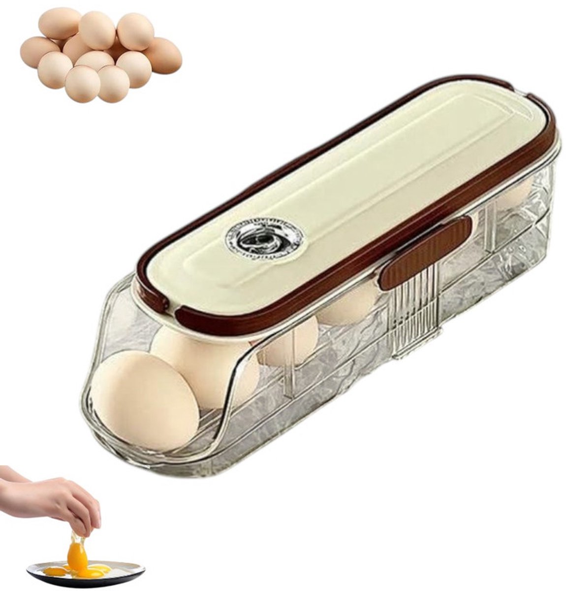 1 stuk - Eierdopjes - Koelkastorganizers - Koelkast Ei Opbergdoos - Koelkast eierdispenser - 30*10*8cm - Eierdoos - koelkast organizer - Koelkastbestendig - Transparent