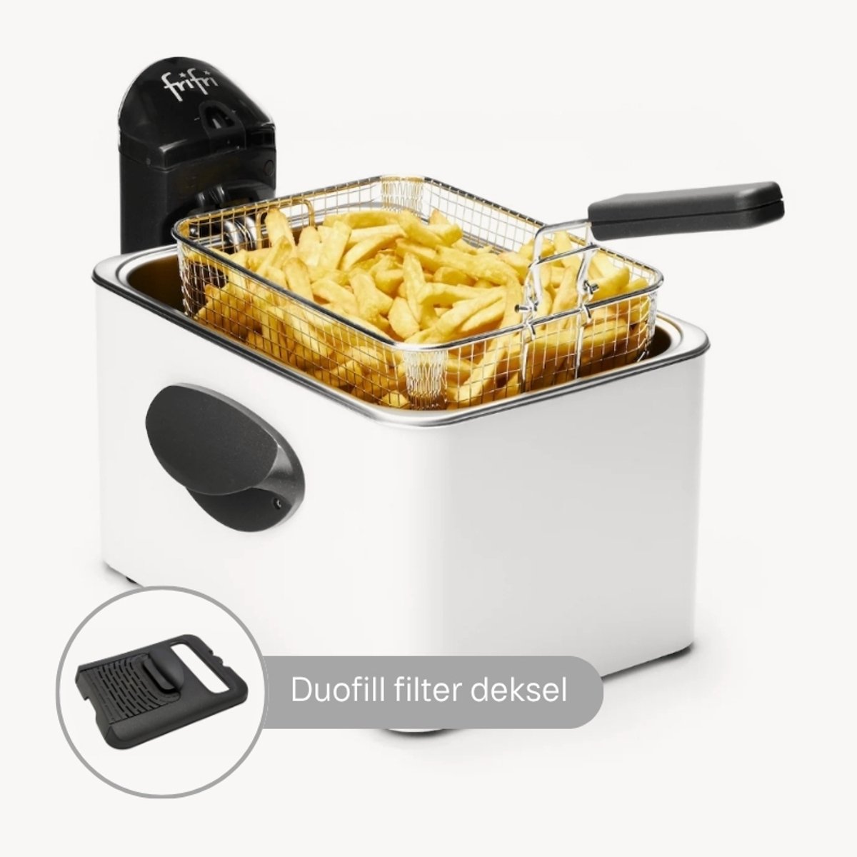 Frifri 1948B DuoFil - Frituurpan 4,5L - 3200W - Koolstof geur- en vetfilter - Wit
