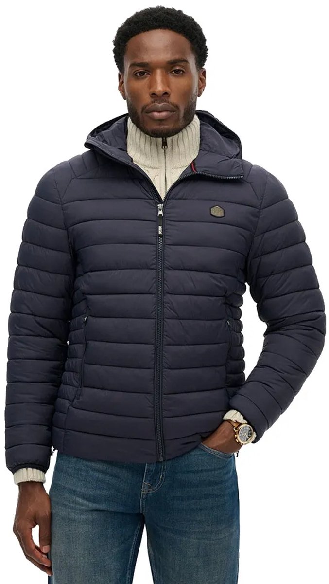 Superdry Hooded Fuji Lite Jas Heren Gewatteerde jassen Marineblauw