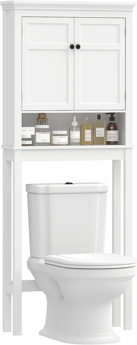 HOMCOM - Toiletkastje - MDF - 70x20x175cm - Wit