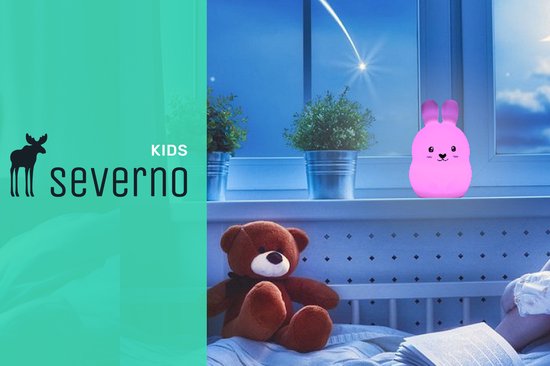 SEVERNO Kids - Kinderlamp - LED - Silicium - Afstandsbediening - Konijn van SEVERNO Kids — afbeelding 5
