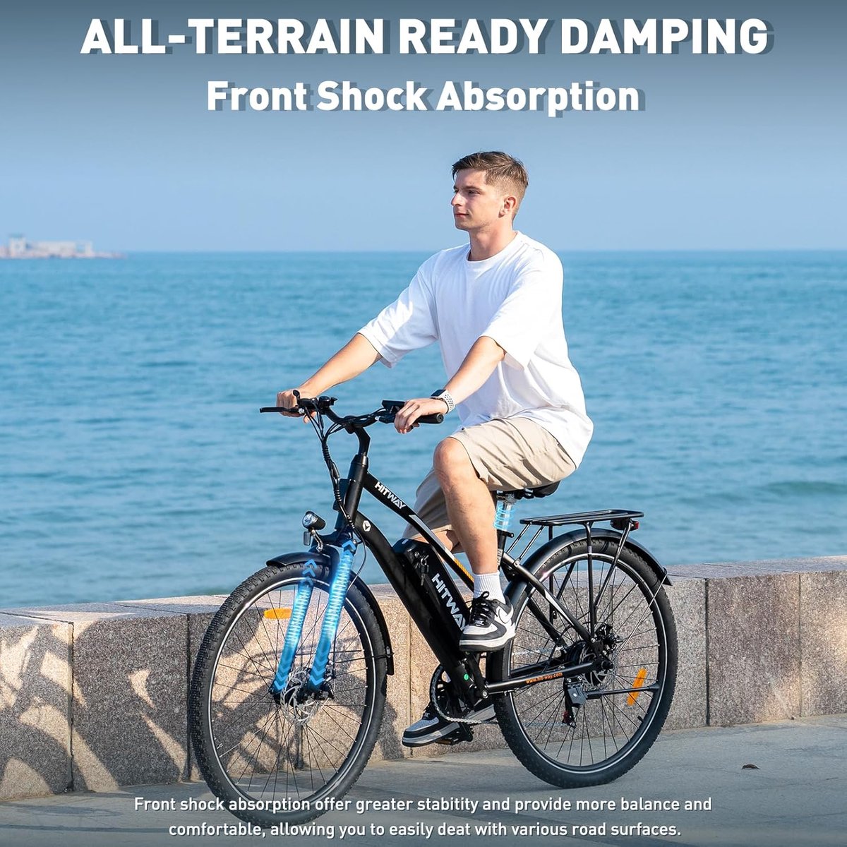 Elektrische Fiets HITWAY BK27 - 28 Inch City Commuter EBike met Afneembare 36V 12Ah Lithium Batterij - Mountain E-Bike met 250W Motor - 7 Versnellingen - IP54 Waterdicht – foto 7