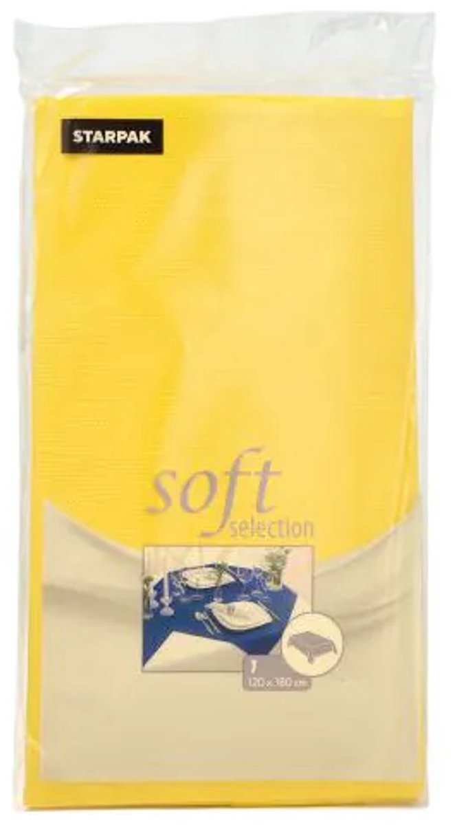 10xTafelkleed, Vlies soft selection 120 cm x 180 cm geel