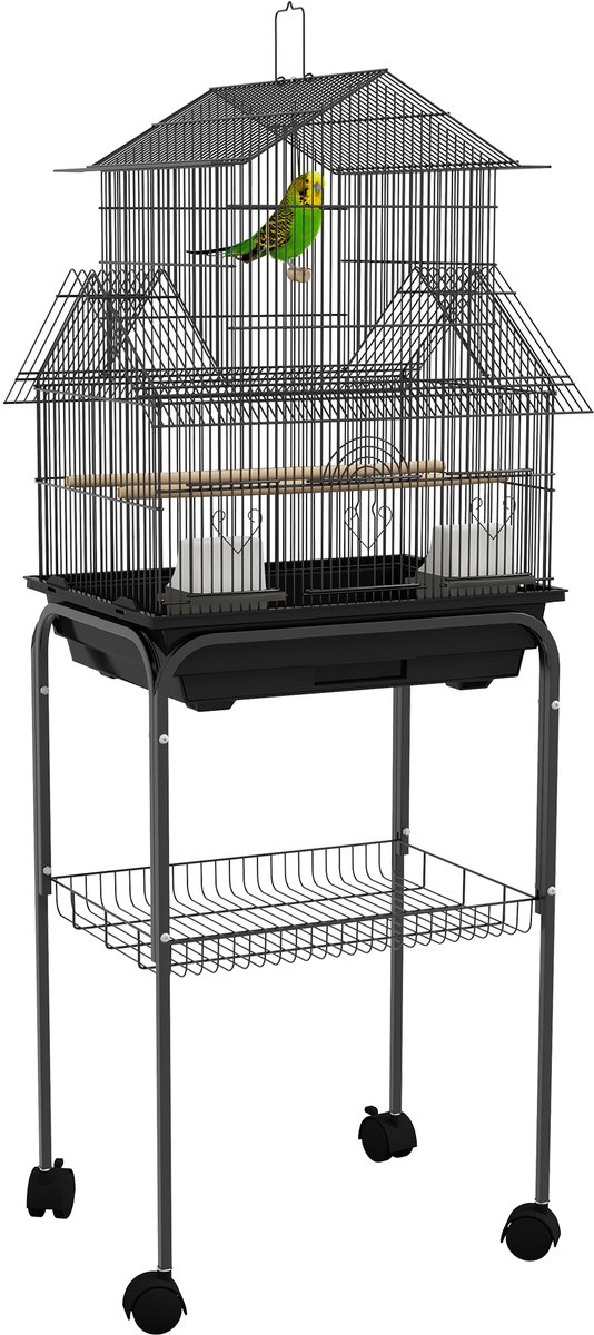 PawHut Vogelkooi - Staal - 50,5x41x121cm - Zwart