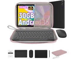 Hotlight 2K (2000x1200) Tablet - 11.5 inch Tablet met Toetsenbord -Roze Tablet Hoes Sleeve - Stylus - Muis - 30 GB RAM/128GB ROM - 8400mAh - 5G WiFi