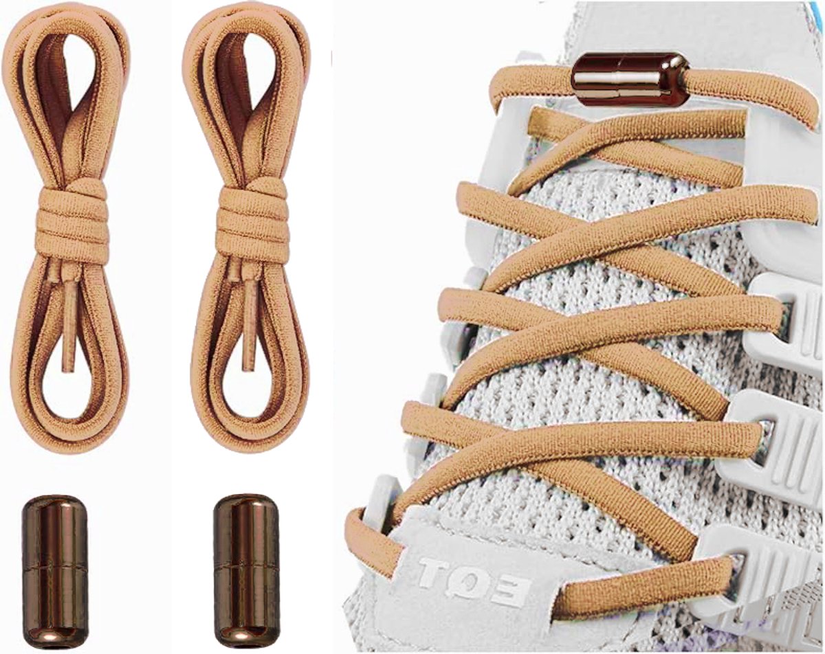 Elastische Schoenveters met Metalen Draaisluiting - Zonder Strikken - Comfortabele Elastische Veters voor Kinderen, Volwassenen & Senioren - Instap Schoenen Systeem