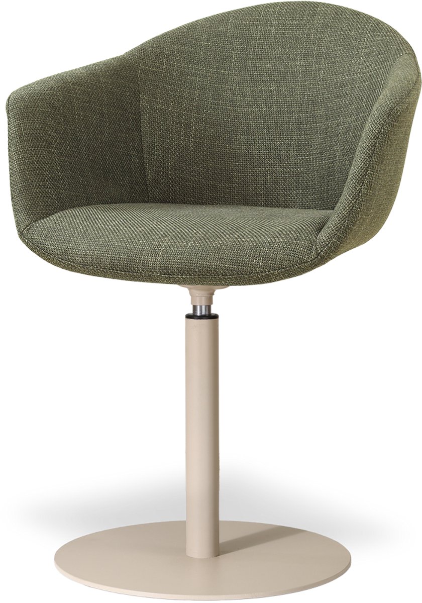 Nolon Niva-Otis Draaibare Tulp Eetkamerstoel Forestgroen - Beige Onderstel - Stoffen - Scandinavisch