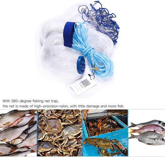 Visnet Werpen - Net Vissen - Bait Vangen - Monofilament Nylon - 1.8m Diameter van Merkloos — afbeelding 3