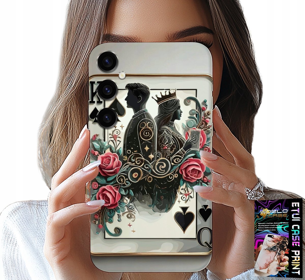 HOESJE VOOR SAMSUNG GALAXY A15 4G - KING QUEEN POKERKAARTEN + GLAS
