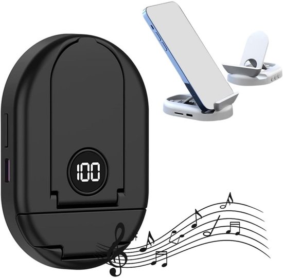 GELLDG Bluetooth-slaapluidspreker - Mini luidspreker met botgeleiding - 92x60x16mm - Draagbaar & met timer - Geschikt voor gebruik onder het kussen - Plastic - Incl. telefoonhouder en TF-kaartsleuf voor ontspanning en slaap — afbeelding 2