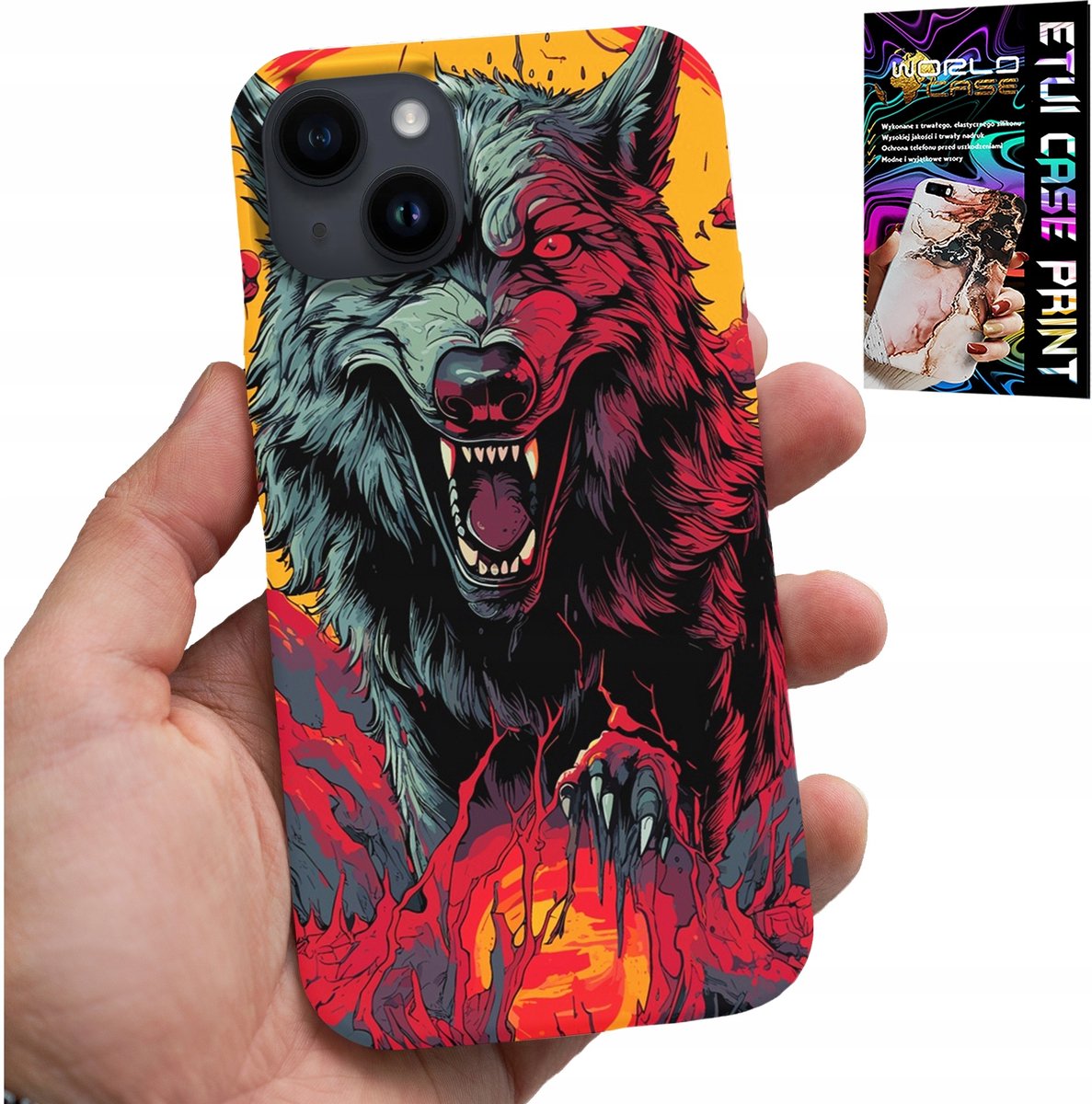 HOESJE VOOR IPHONE 15 - WOLF WOLVES PACK SUPER PATRONEN HOESJE + GLAS