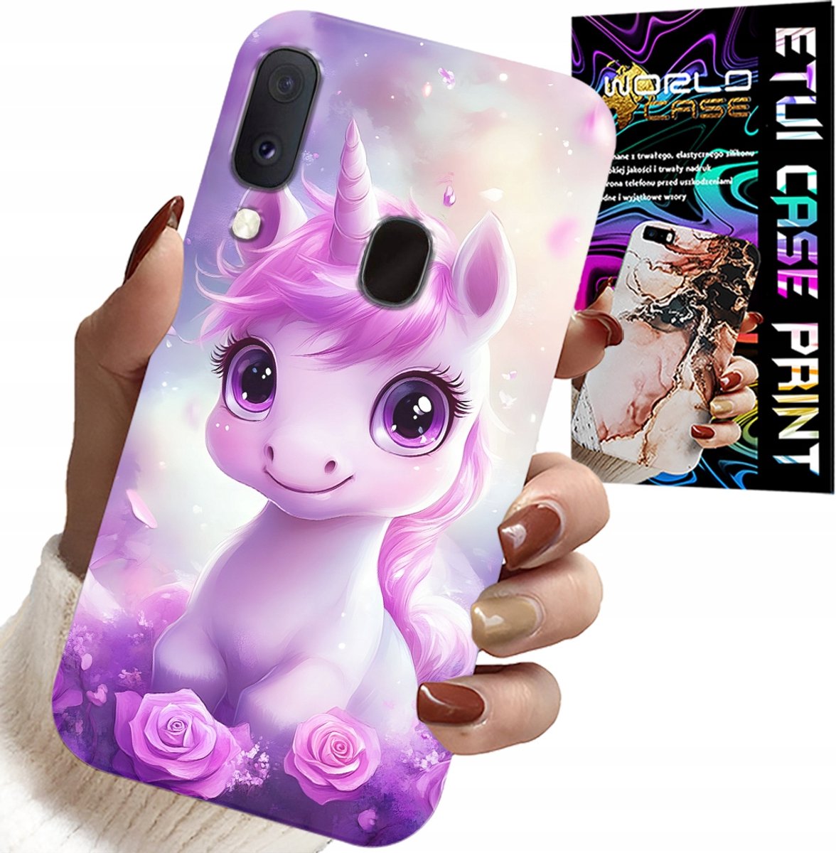 HOESJE VOOR SAMSUNG GALAXY A20E - LEUKE EENHOORN, PATRONEN VOOR KINDEREN