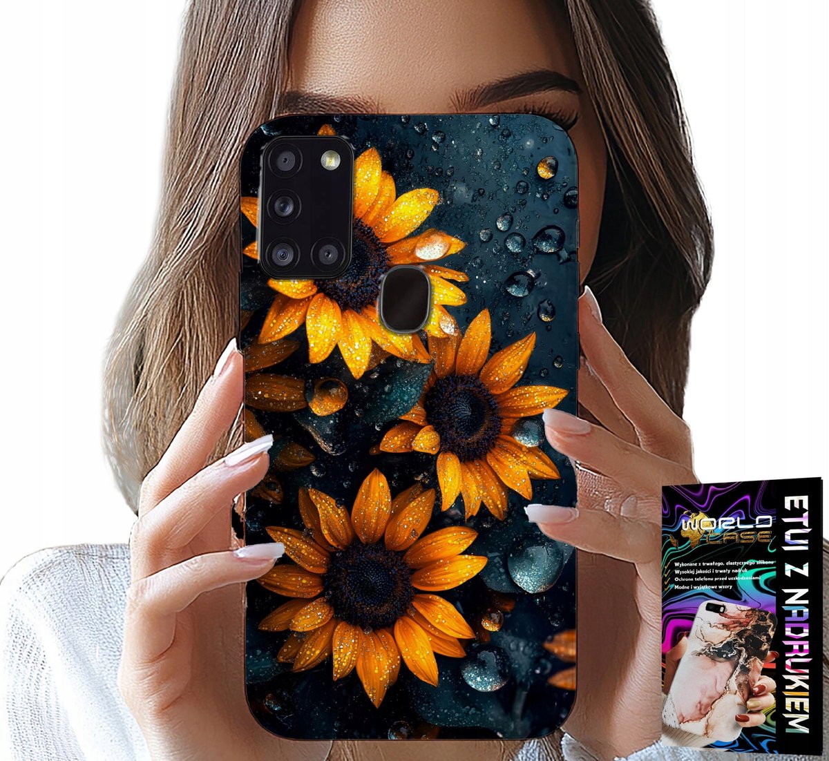 HOESJE VOOR SAMSUNG GALAXY A21S - ZONNEBLOEMEN, BLOEMENPATROON