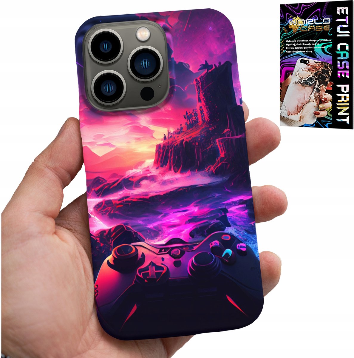 HOESJE VOOR IPHONE 16 PRO MAX - HOESJE VOOR GAMERS, MET GAME-PATRONEN, CADEAU