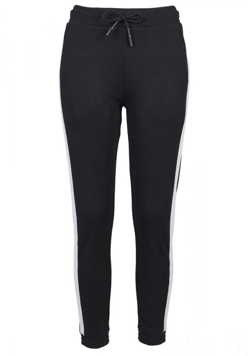 Build your Brand Ladies´ Interlock Jogpants BY103 - Black/White - 4XL