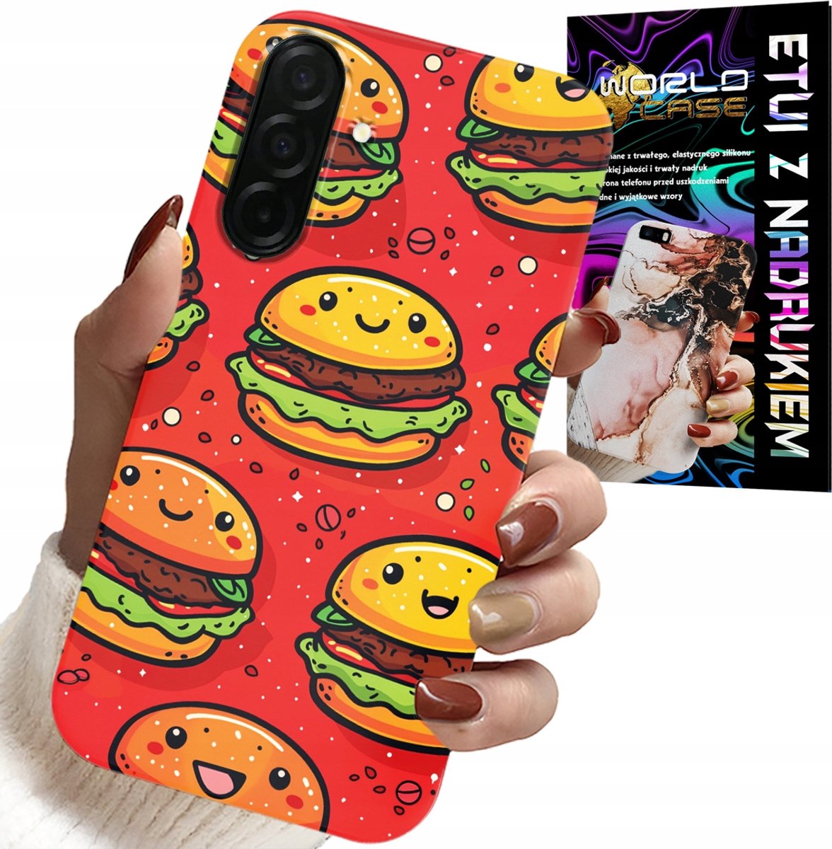 HOESJE VOOR SAMSUNG GALAXY A36 5G - LEUKE HOES MET LACHENDE BURGERS
