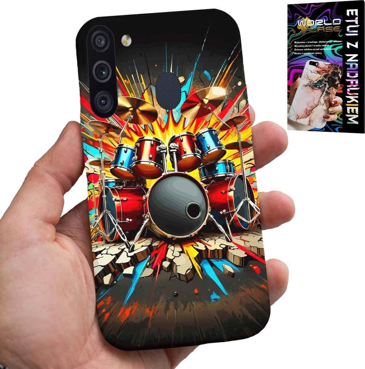 HOESJE VOOR SAMSUNG GALAXY A21 - ROCK DRUMS ROCK & ROLL + FILM