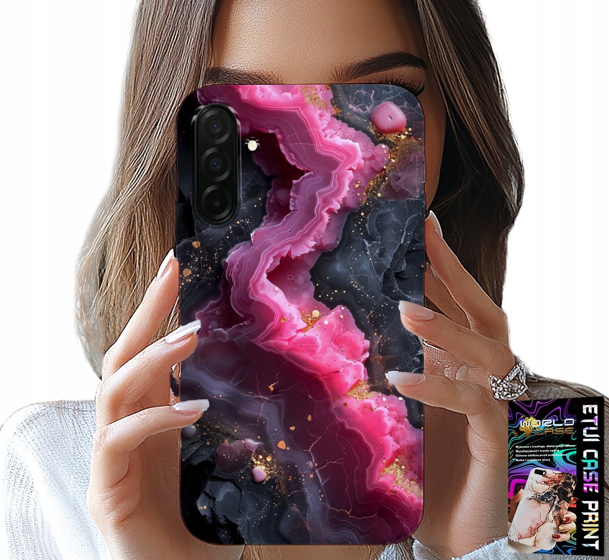 HOESJE VOOR SAMSUNG GALAXY A36 5G - ROZE MARMEREN ACHTERKANT, MODIEUZE PATRONEN