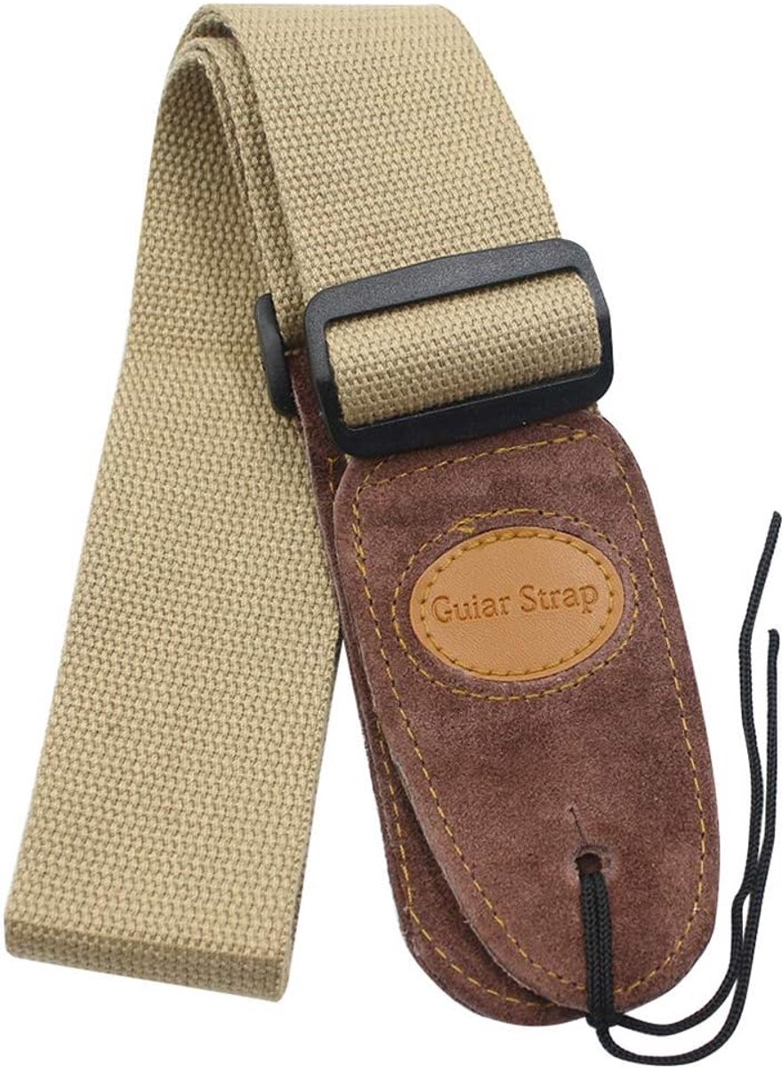 Gitaarband - Basriem - Muziek Maken - Verbreding Ontwerp - Verstelbaar 83-134cm - Khaki