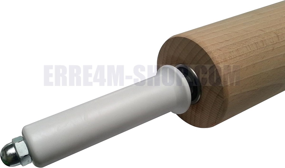 Houten Deegroller - Bakroller - Deeg Uitrollen - Draaiende Handvatten - 45 cm Lengte