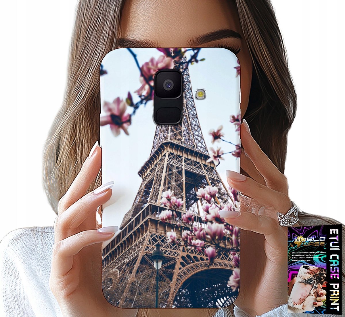 HOESJE VOOR SAMSUNG A6 2018 - PARIJS EIFFELTOREN MOOIE PLEKKEN ACHTERKANT