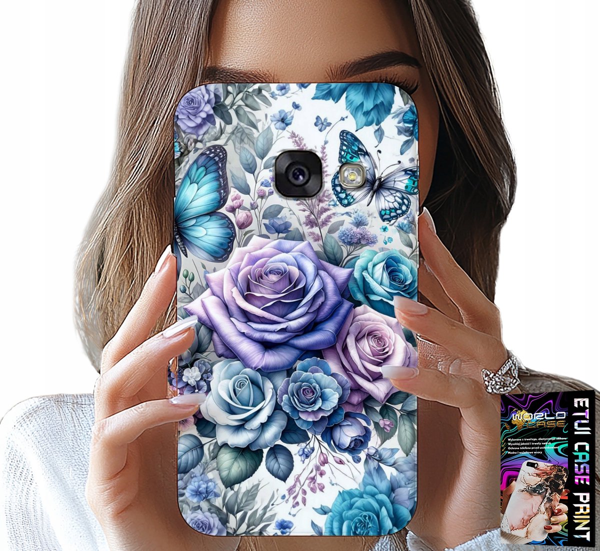 HOESJE VOOR SAMSUNG A5 2017 - HOESJE MET BLOEMENPATROON + GLAS