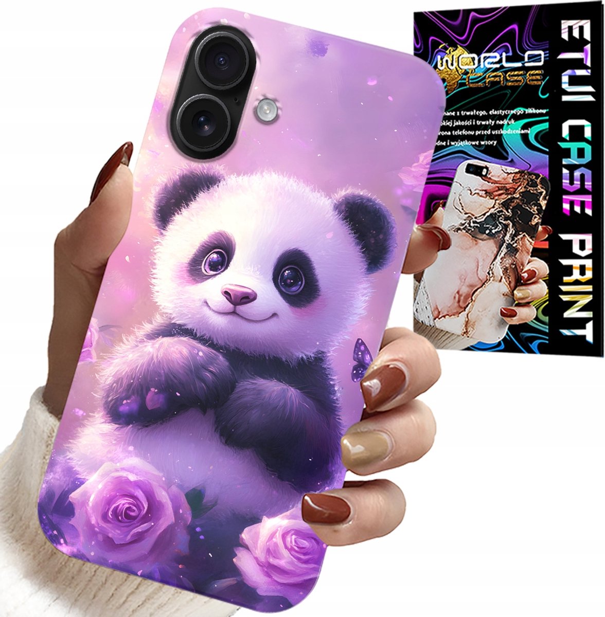 iPhone 16 hoesje - Leuke panda-patronen voor kinderen + glas