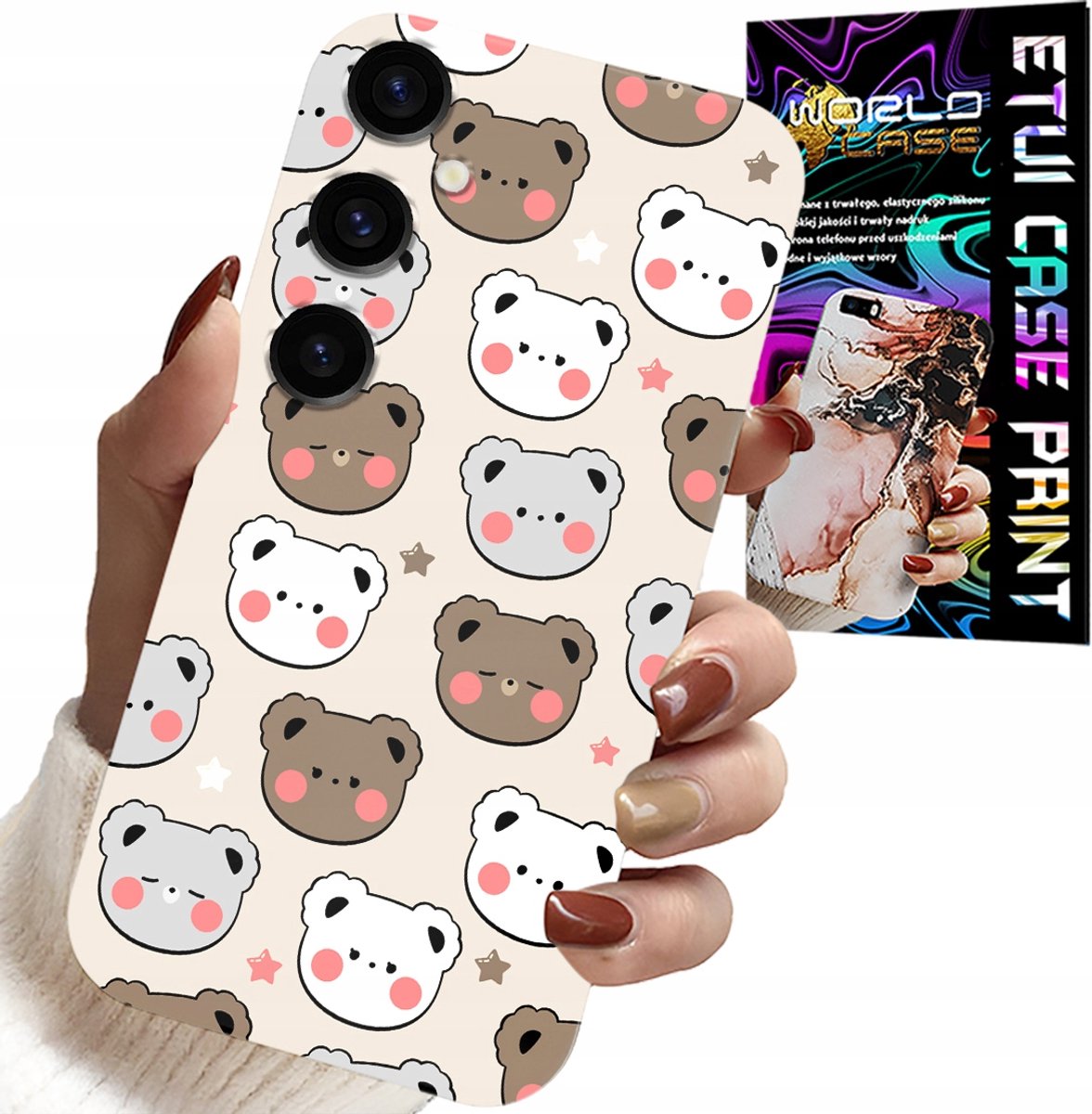 HOESJE VOOR SAMSUNG GALAXY A05S - TEDDYBEERPATROON VOOR DE JONGSTE + GLAS